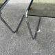 Series of 3 metal and glass nesting tables Space age