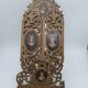 Ancient triptych in olive wood. Italy.
