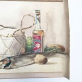 Watercolor depicting a still life