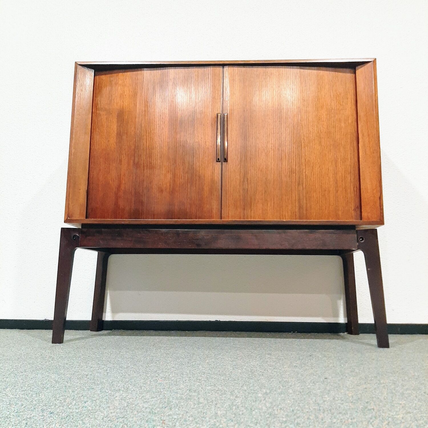 Mid-century audio cabinet with sliding door