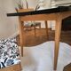 Vintage table in aqua Formica with extensions – Wooden legs