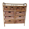 Chest of drawers in wicker and rattan