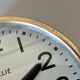 Gilded wall clock Brillié gold industrial pendulum station factory workshop 1960 26 cm