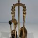 Neoclassical Brass Fire Tool Set with Arch and Ornate Balls.
