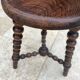 Signed turned wood tripod stool