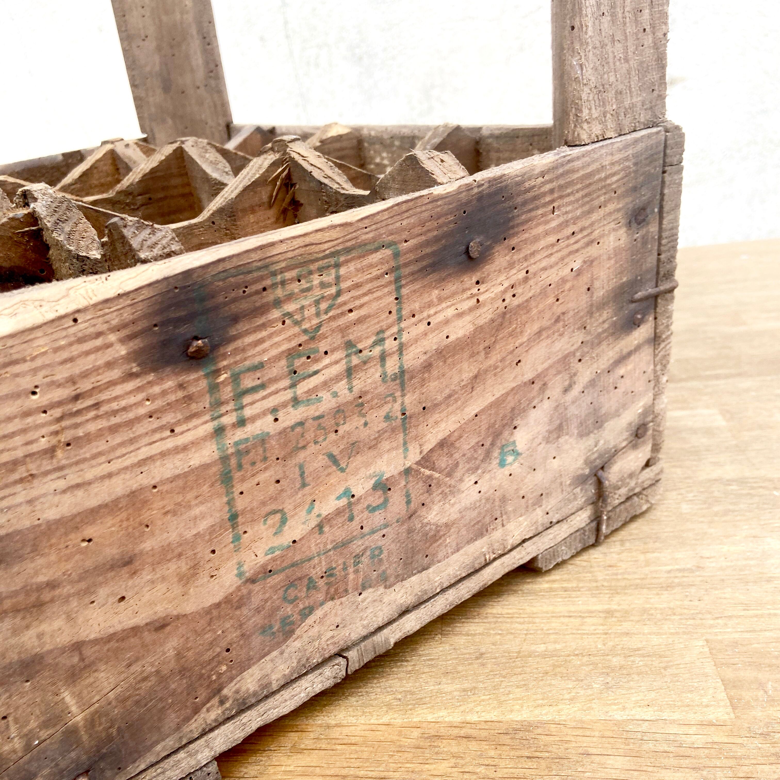 Old Vintage wooden locker box for 12 bottles