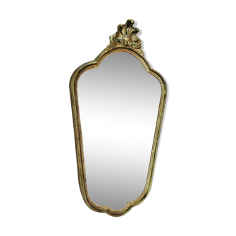 Stunning little golden wall mirror with gold leaf 36x64cm
