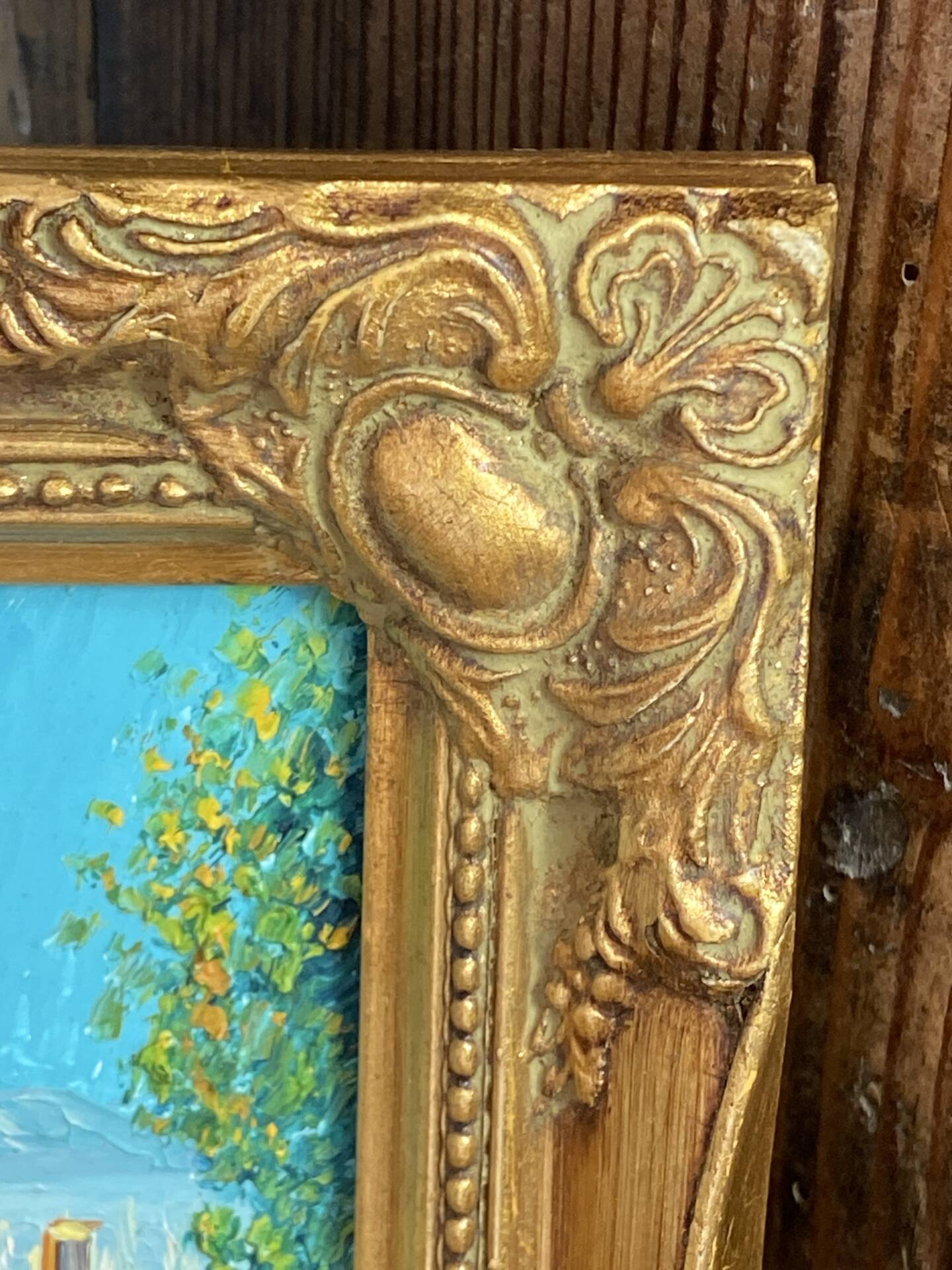 Painting on isorel, wooden frame
