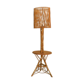 Lampadaire vintage en rotin