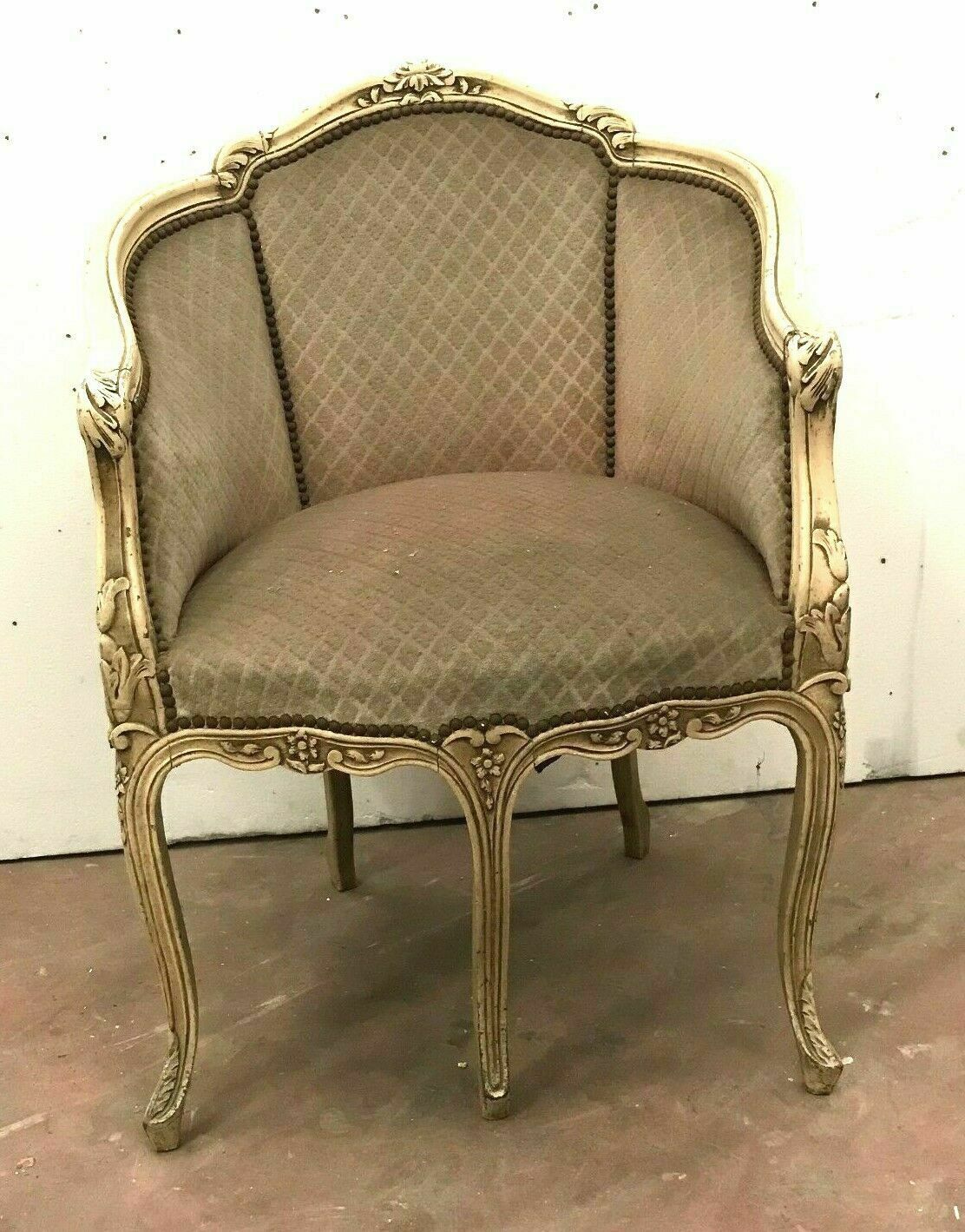 Pair of Louis XV style armchairs in 20th century patinated beech