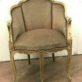 Paire de fauteuils de style Louis XV en hêtre patiné XX siècle