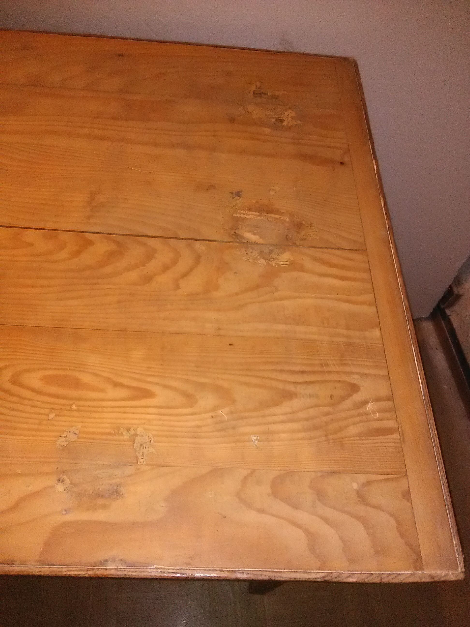 Old wooden farm table