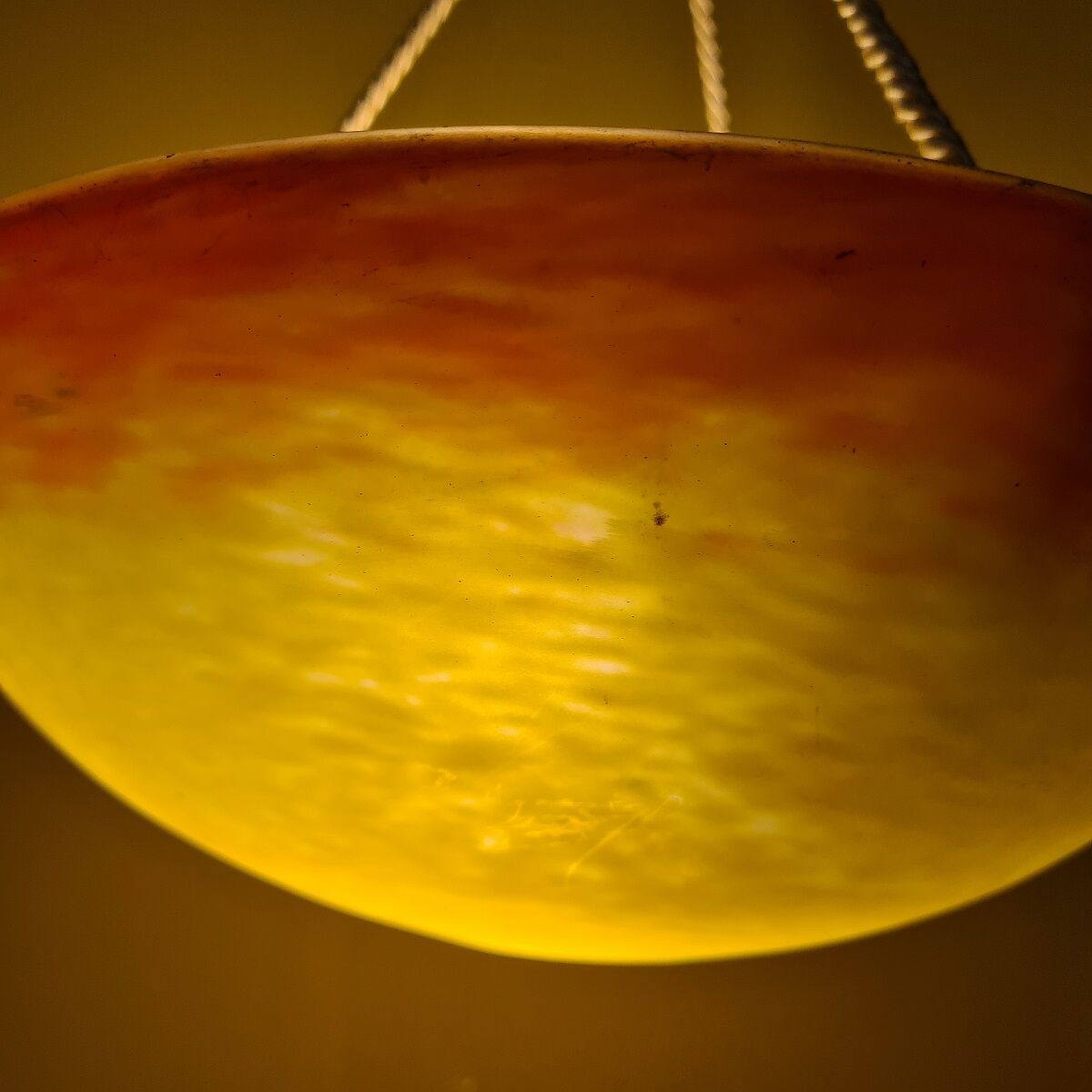 French pate verre hanging light from the 1910s 1920s