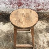 Wooden workshop stool in its juice