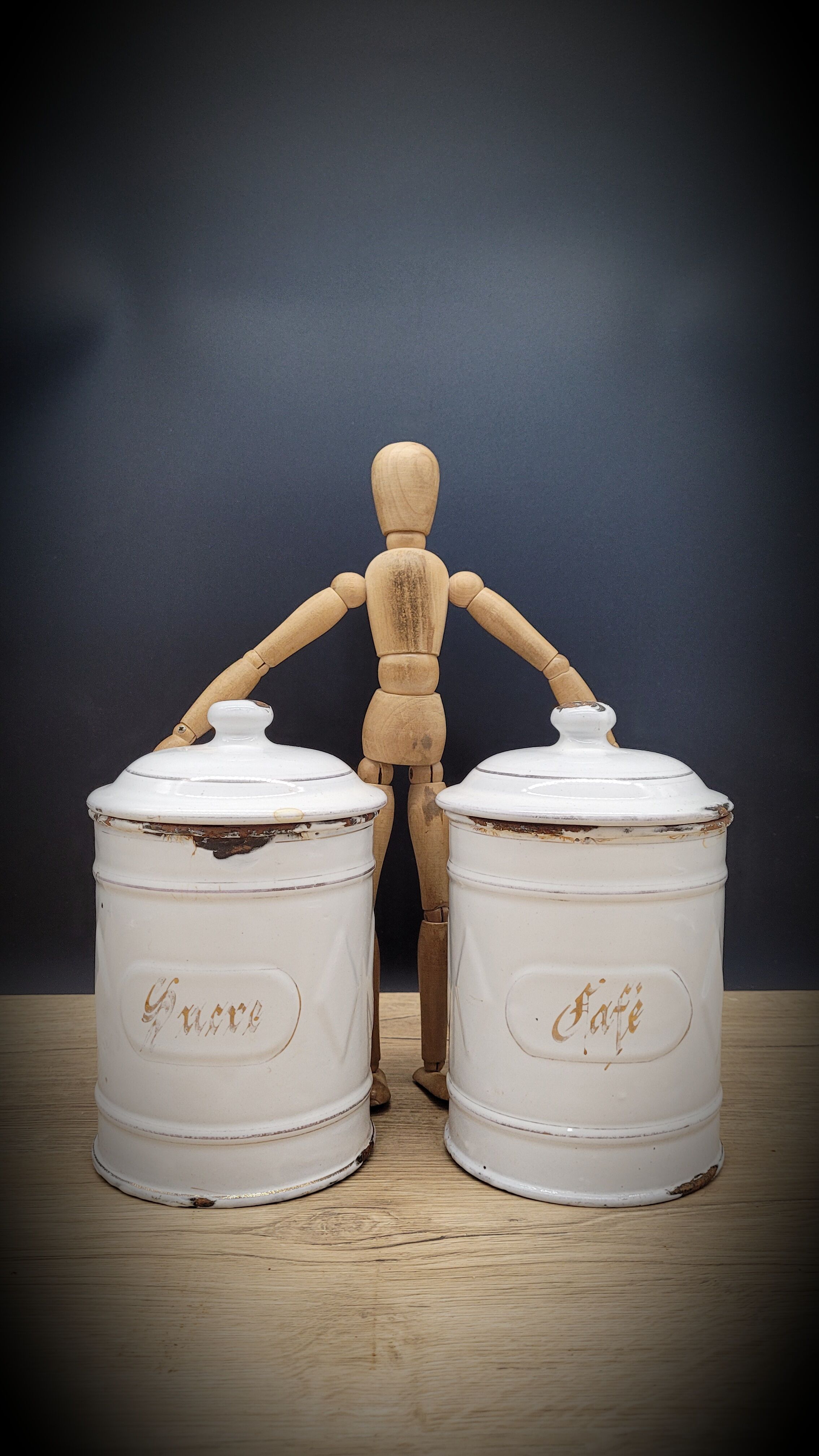 Duo pots kitchen enamelled sugar coffee