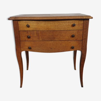 Light oak worker two drawers Louis XV