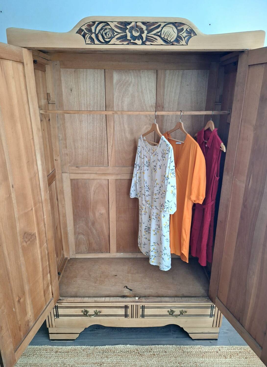 Large art deco wardrobe, antique wardrobe