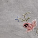 White oval tablecloth large format floral 255X170