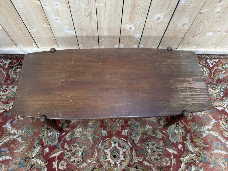 Table basse scandinave en acajou à double plateau