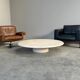 Large travertine round coffee table by Up & Up, Italy 1970s