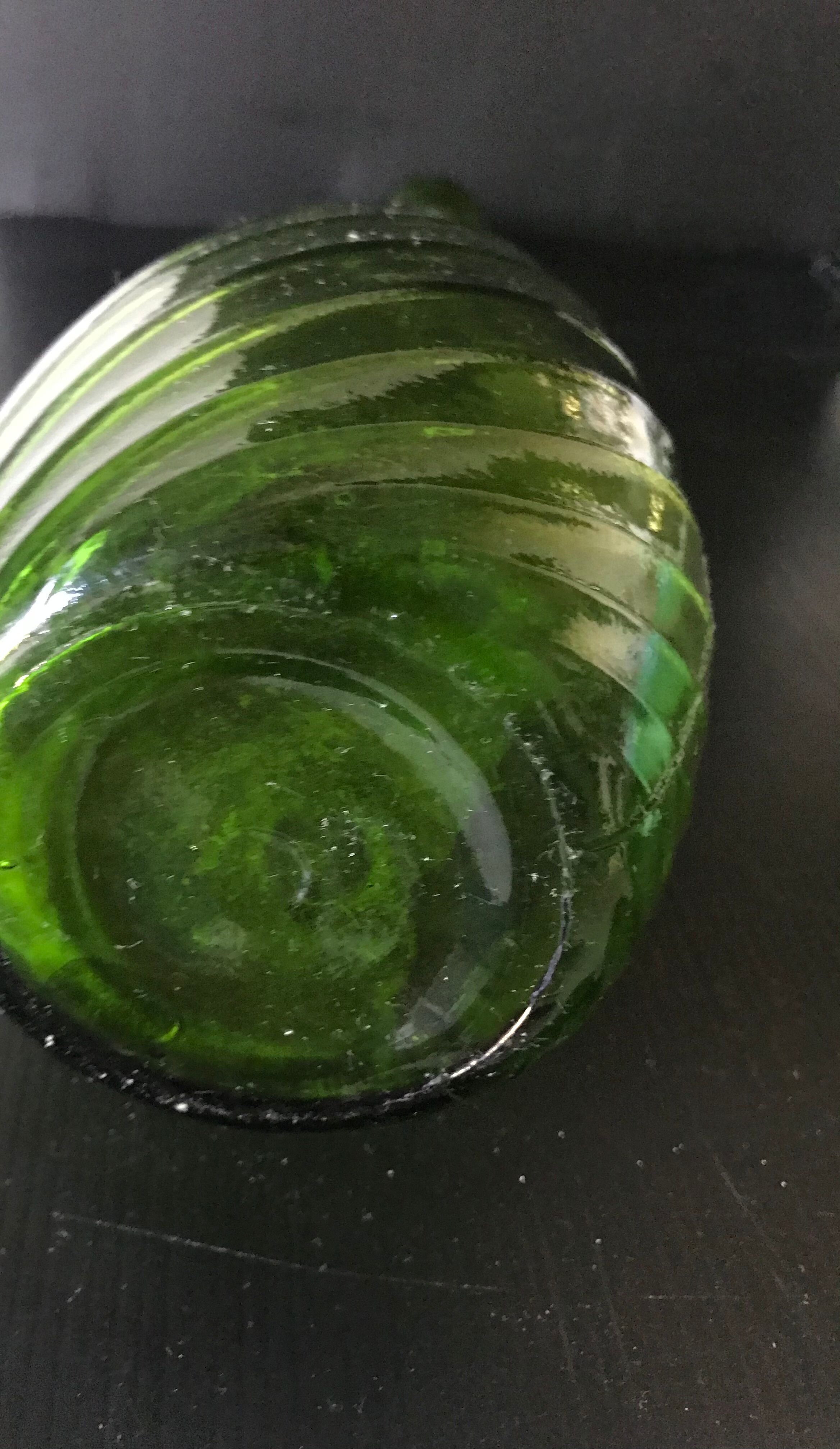 Italian carafe green glass