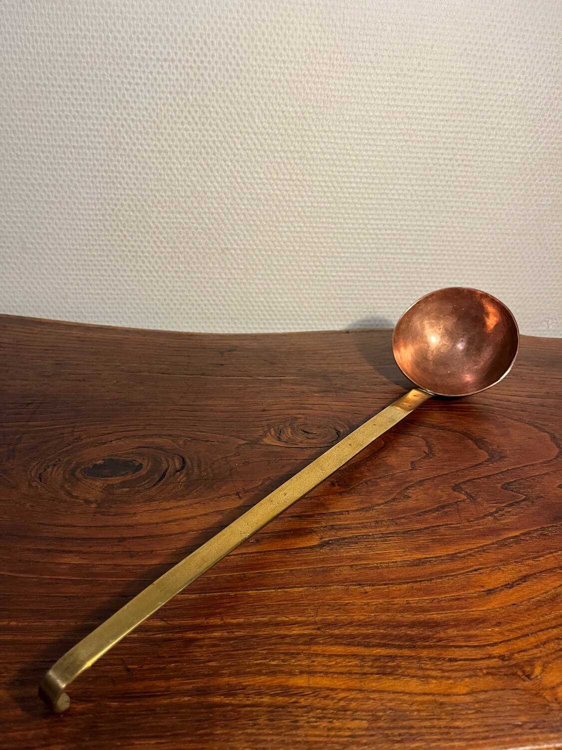 Copper and brass skimmer ladle from the 50s