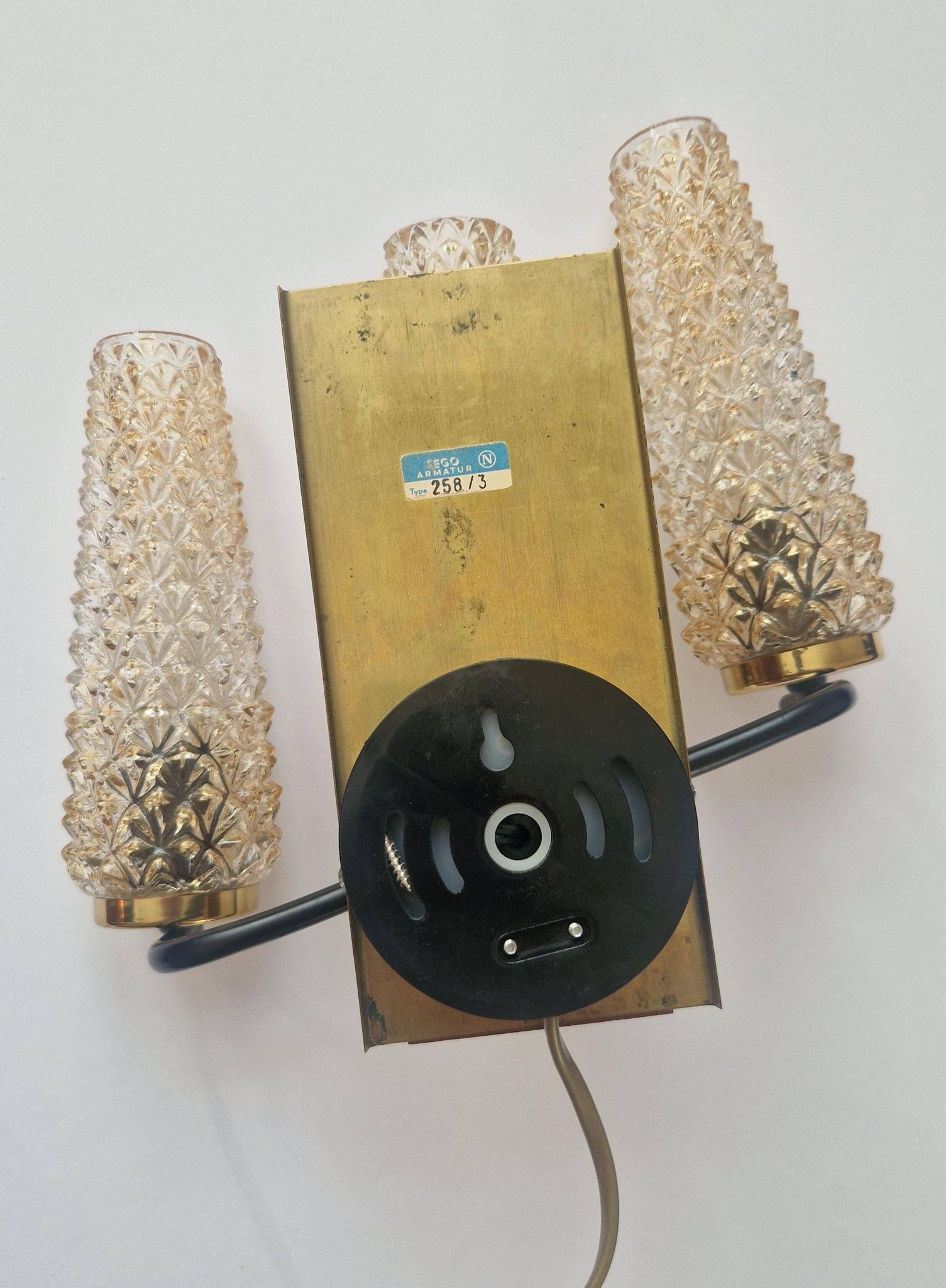 Pair of Midcentury Wall Lamps Sego Armatur, Sweden, 1960s