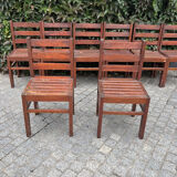 Set of 8 Antique Brutalist Dining Chairs