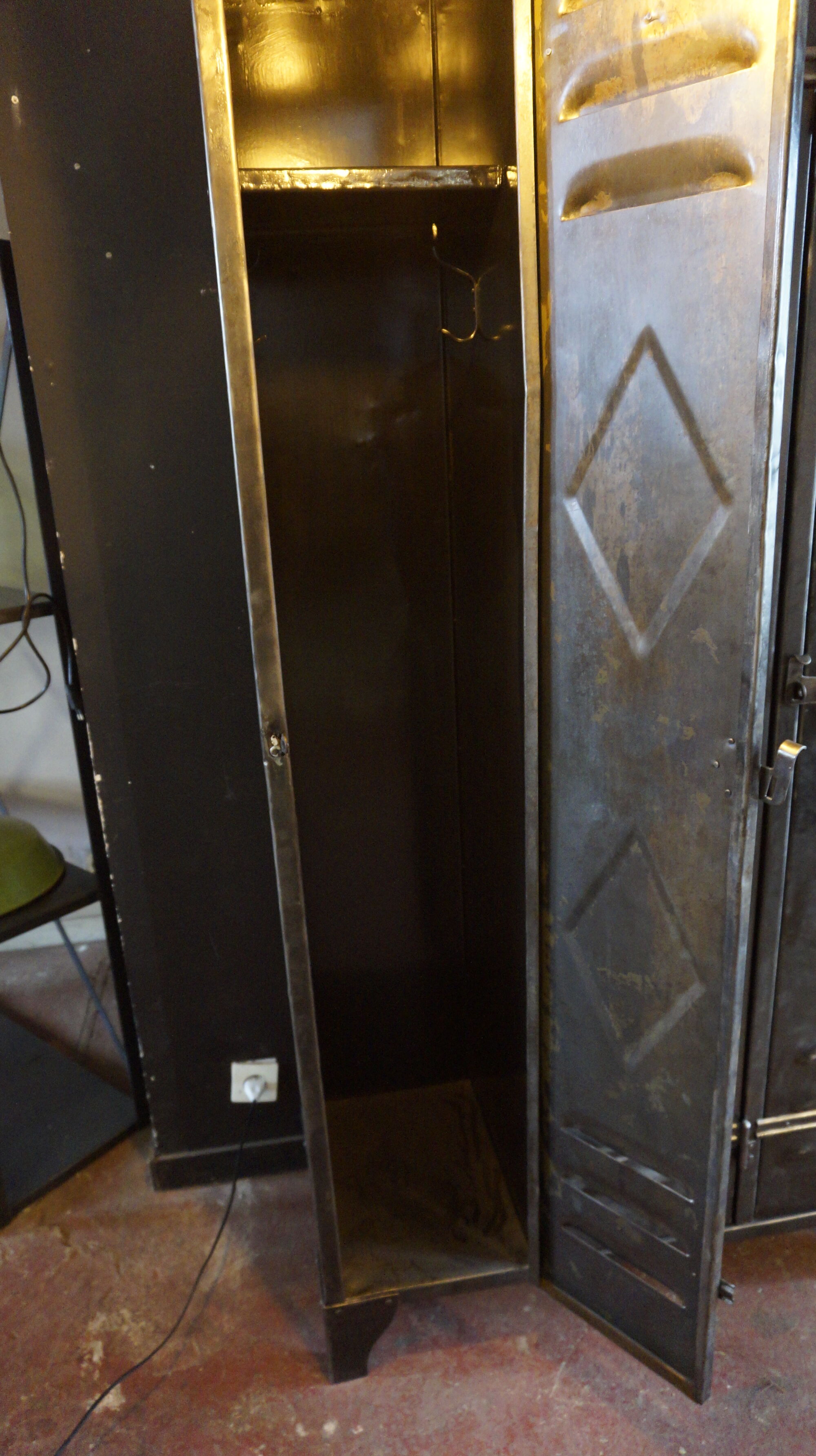 Industrial locker room three doors