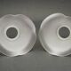 Set of 2 French Mid-Century Frilled White Glass Chandelier Shades