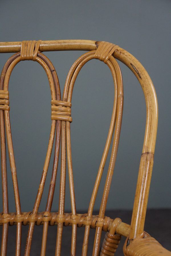 Fauteuil en rotin Dutch Design 1960