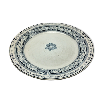 Large round dish in st. Amand earthenware and Hamage model English diametre 32.3 cm