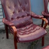 Scandinavian armchair with footrest