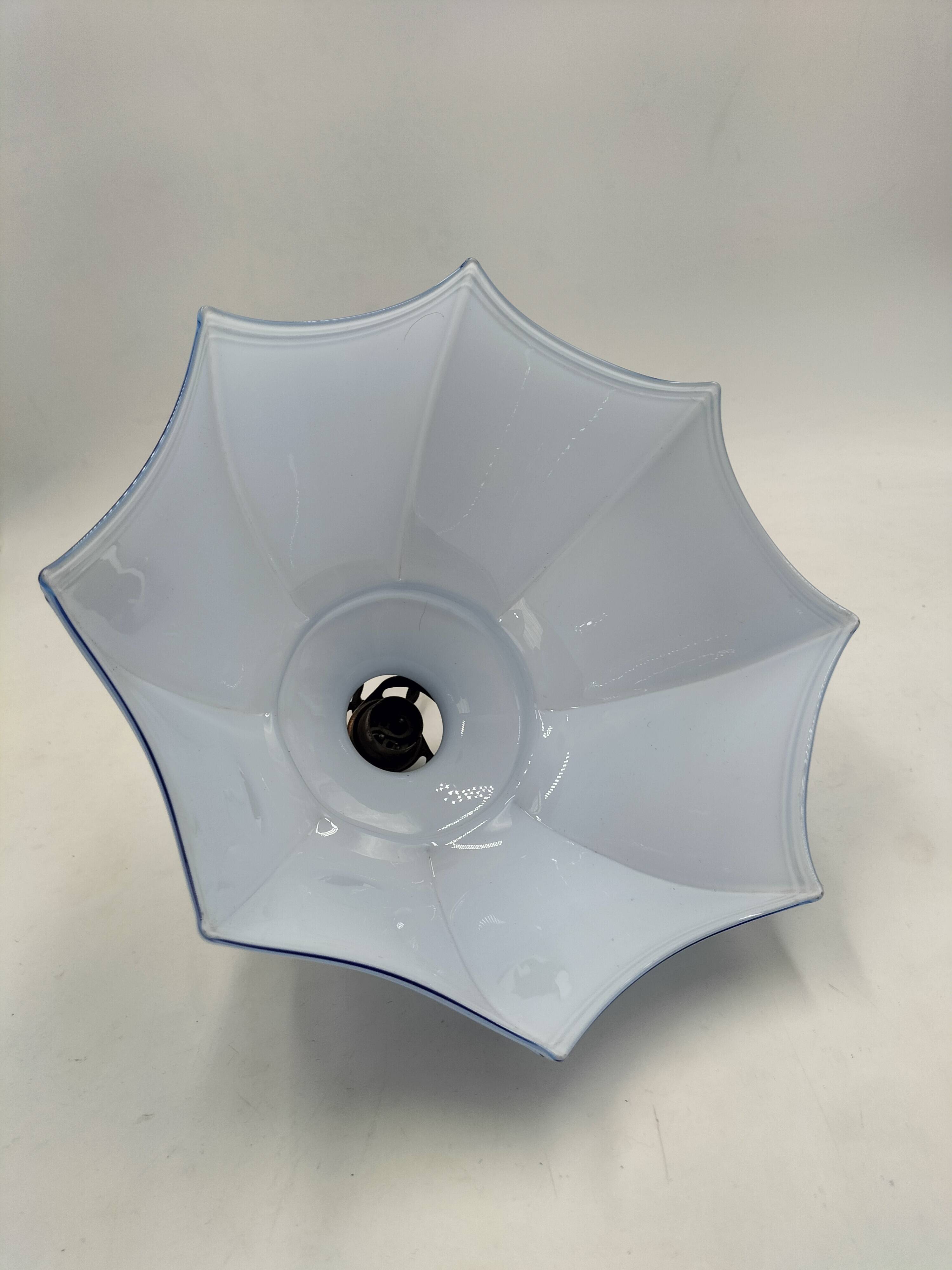 Blue opaline pendant light