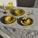 Set of 3 large flat green Italian plates D28.5