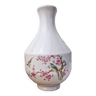 Vase coréen en céramique vintage décor cerisier et oiseaux