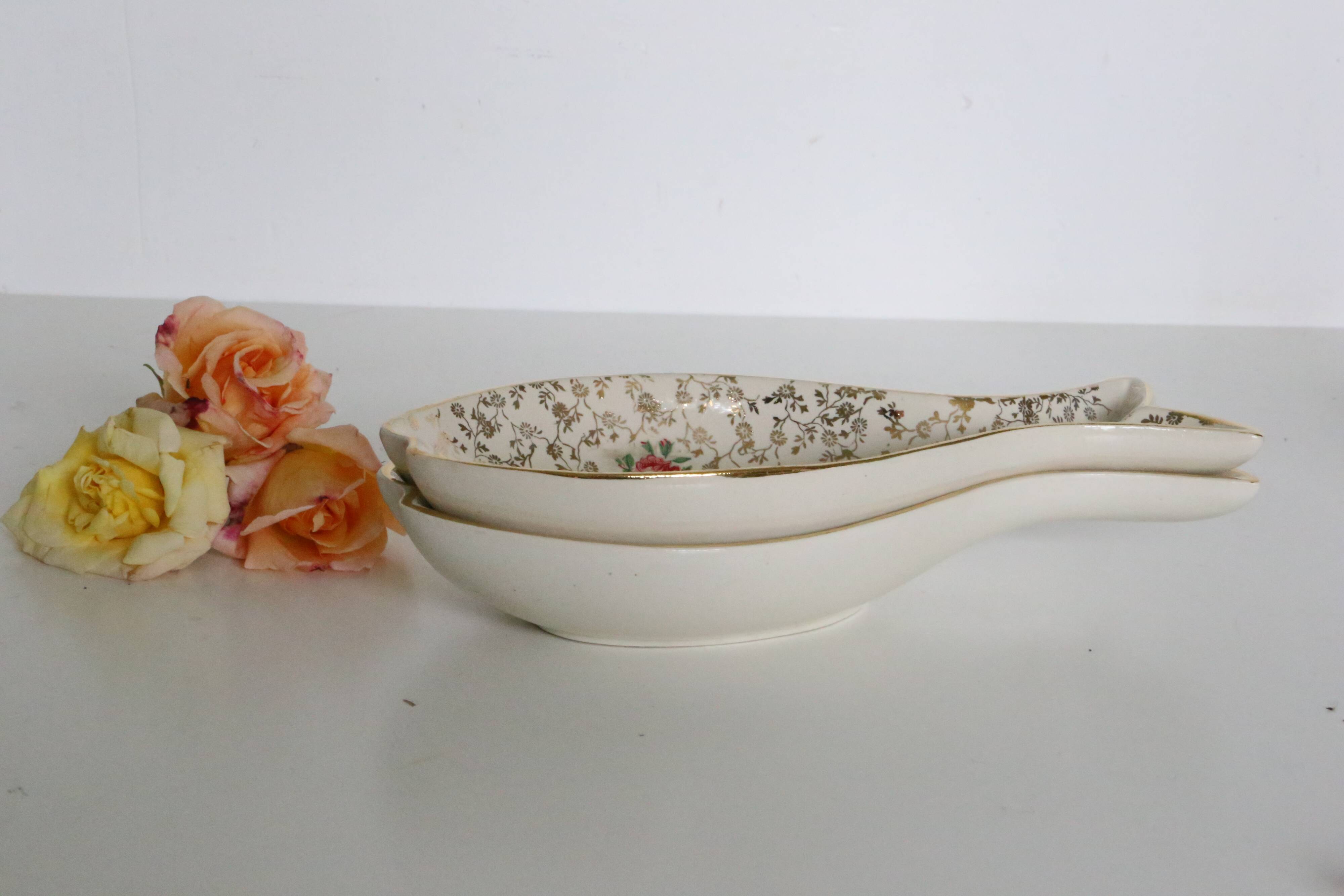 Ceramic ravier, fish shape, Sarreguemines