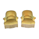 Pair of golden yellow toad armchairs