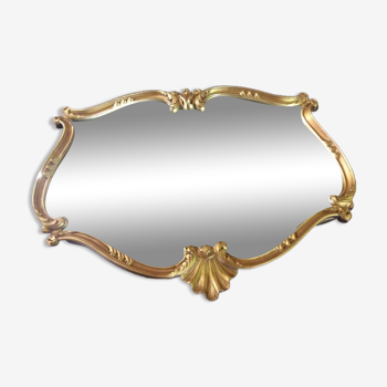 Golden horizontal mirror 90x70cm