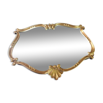 Golden horizontal mirror 90x70cm