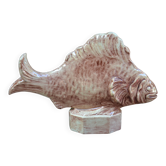 Statuette poisson en céramique signée