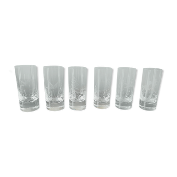 Lot de 6 verres gravés Moser