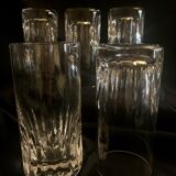 5 St Louis crystal orangeade and whiskey glasses, signed