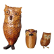 Set of 3 boxes "owl" bamboo 70s
