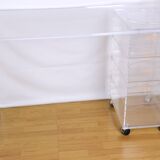 Late 20th Century Modern Transparent Lucite Desk With Adjustable Drawer Compartment