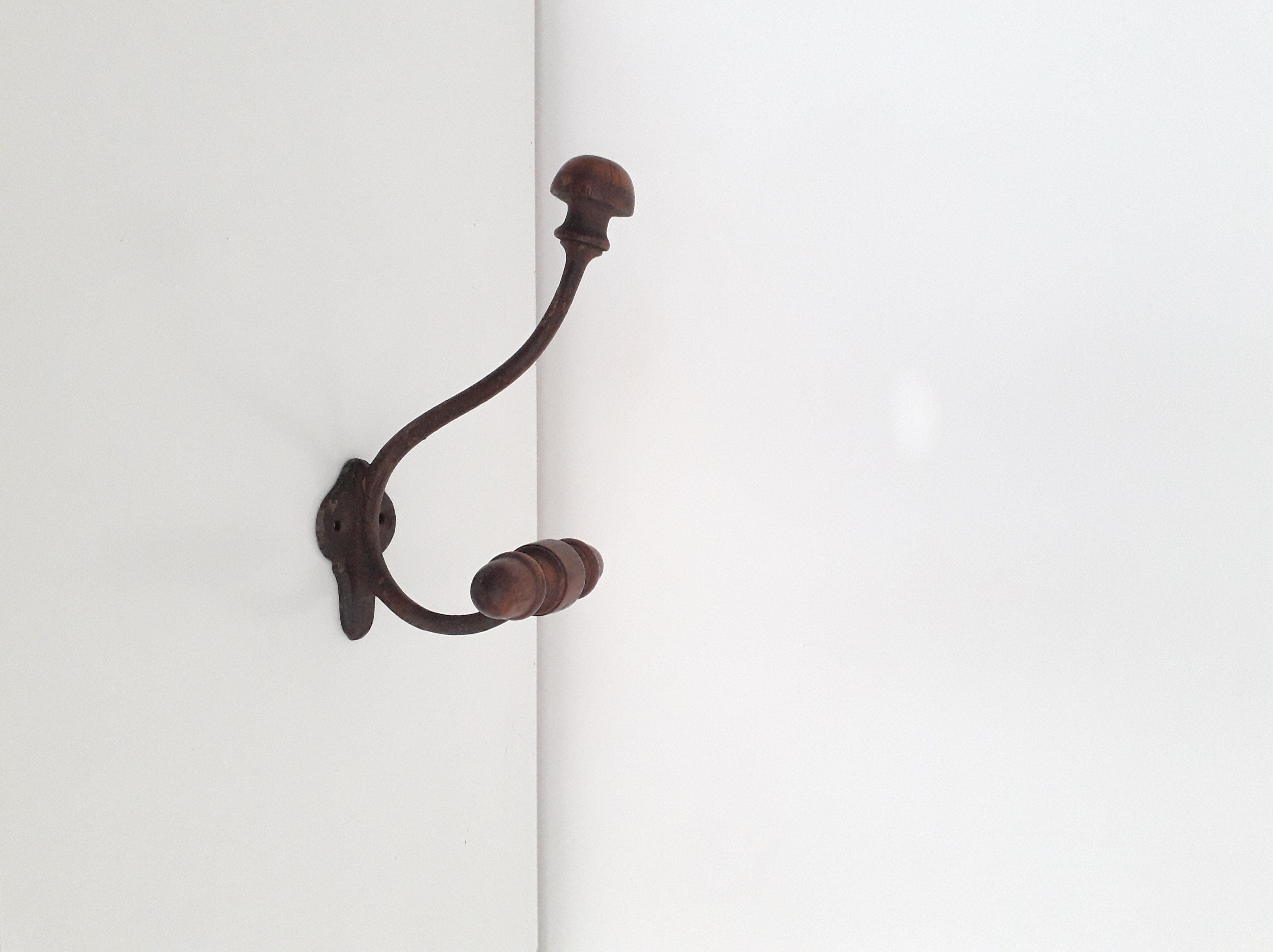 Old wall patère / coat rack - Wood and metal - 1940
