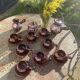 Coffee or tea service in enameled ceramic by Marius Giuge, artisan potter in Vallauris,