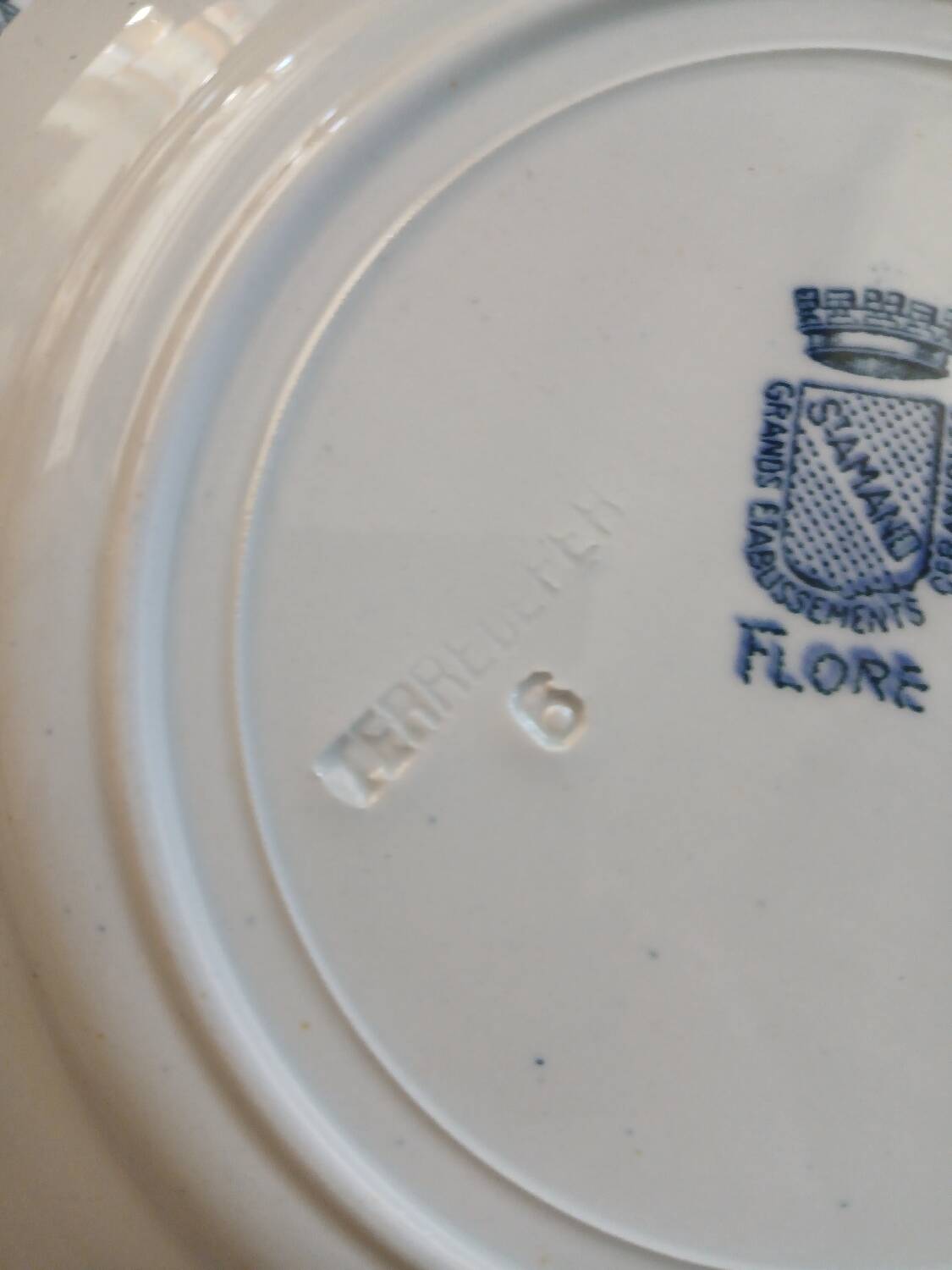 11 antique ironstone plates "Flora"