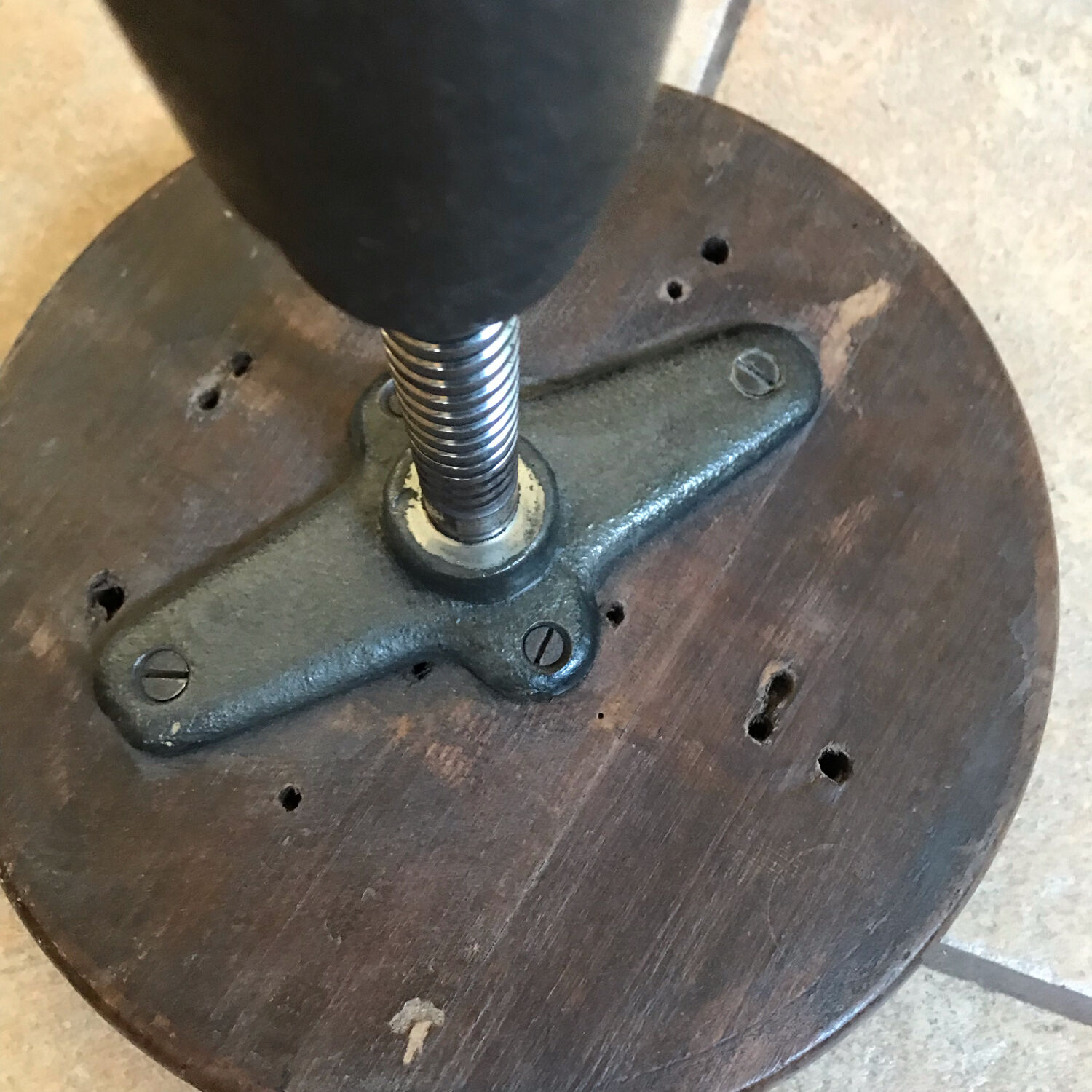Pair of vintage industrial stools 1930