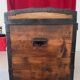 Curved wooden transport trunk from the late 19th to early 20th century.